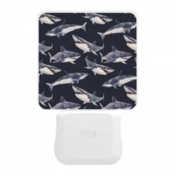Night Light, A Pattern Of Sharks On A Blue Background. 9 Night Light, A Pattern Of Sharks On A Blue Background. -Pattern Diy Shop a3ed7b8ebb83327588b05b4c36776e37fff37daf 1