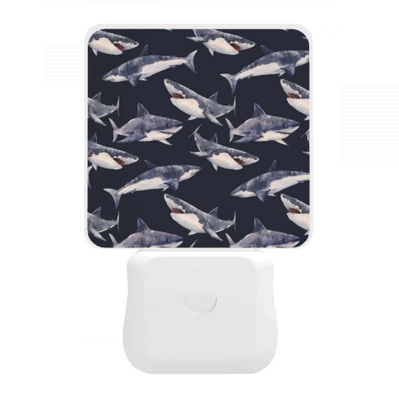 Night Light, A pattern of sharks on a blue background. Night Light, A Pattern Of Sharks On A Blue Background. -Pattern Diy Shop a3ed7b8ebb83327588b05b4c36776e37fff37daf 1