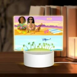 Rectangular Acrylic Night Light, A Colorful Advertisement For Hawaiian Islands.