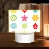 Rectangular Acrylic Night Light, A Collection Of Colorful Flower Icons.