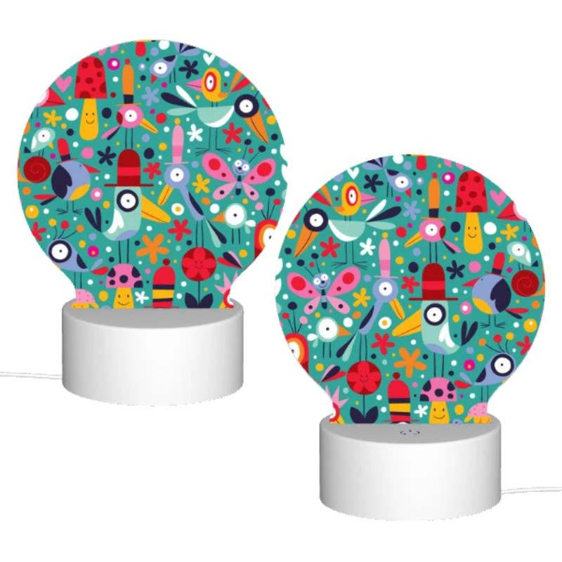 Round Acrylic Night Light, A colorful and vibrant image of birds and flowers. Round Acrylic Night Light, A Colorful And Vibrant Image Of Birds And Flowers. -Pattern Diy Shop ac80c99beddac54d91686d273b527df42ec640b0