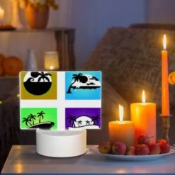 Rectangular Acrylic Night Light, Four Different Colored Images Of Palm Trees. -Pattern Diy Shop ad12589fa4162a52e3c27a72280d7832f4b695ba