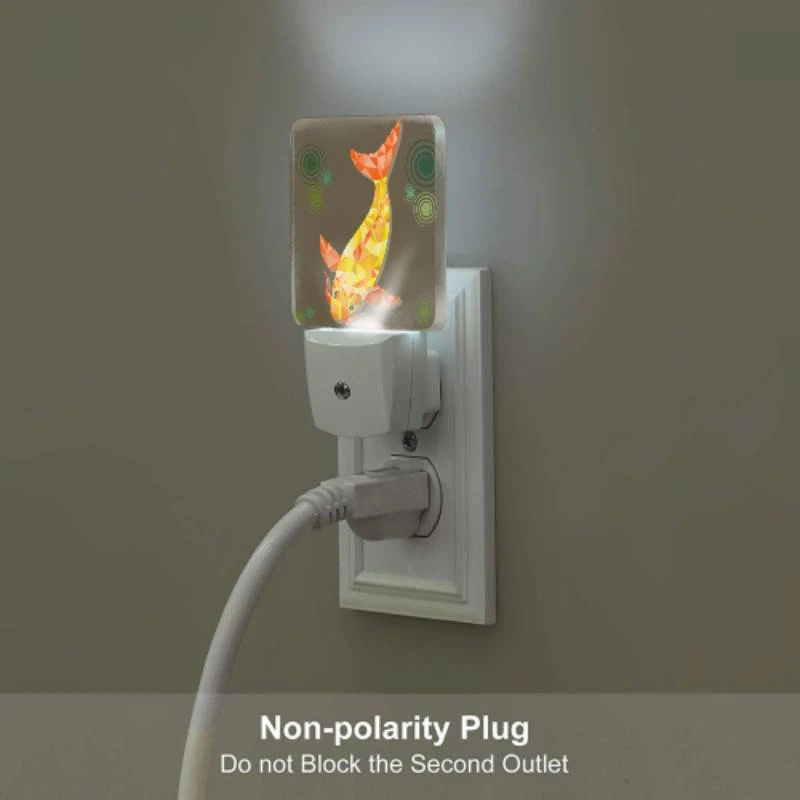 Night Light Set of 2, A yellow fish with a red mouth and orange fins swimming in the water. Night Light Set Of 2, A Yellow Fish With A Red Mouth And Orange Fins Swimming In The Water. -Pattern Diy Shop afe15f63c8463c450e5e192a53666684809ce68d