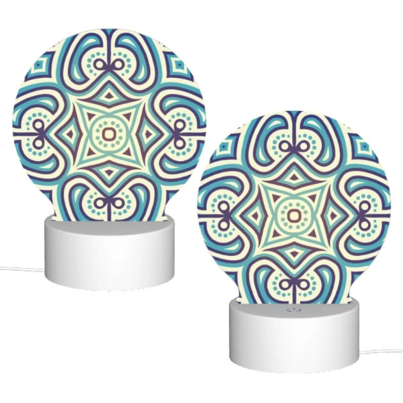 Round Acrylic Night Light, A blue and white patterned design. Round Acrylic Night Light, A Blue And White Patterned Design. -Pattern Diy Shop b01d802e702a69fad862d7158a4f3b407b1ca671