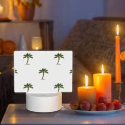 Rectangular Acrylic Night Light, A Pattern Of Palm Trees On A White Background. 6 Rectangular Acrylic Night Light, A Pattern Of Palm Trees On A White Background. -Pattern Diy Shop b026ead8a37bafdbd64ae00cf9e8ddaa9c66426a