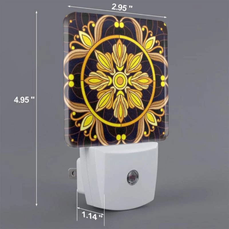 Night Light Set of 2, A colorful flower design with a yellow center. Night Light Set Of 2, A Colorful Flower Design With A Yellow Center. -Pattern Diy Shop b0bcd017287d511003bc27760f97d8448715ea60