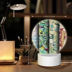 Round Acrylic Night Light, Three Colorful Paintings Are Displayed Side By Side. -Pattern Diy Shop b15c94cce15b035f9c64bba3b1d9380aa820ab81