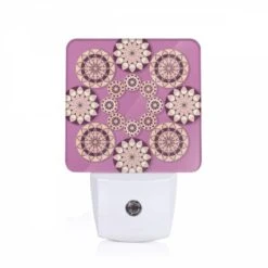 Night Light, A Collection Of Circles With Different Designs On A Purple Background.