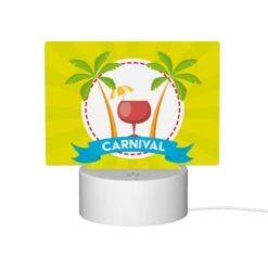 Rectangular Acrylic Night Light, A Yellow Sunny Background With A Tropical Theme -Pattern Diy Shop b2ba9ec0ef9cdf2cb82c39bba87d36470bb1d73d