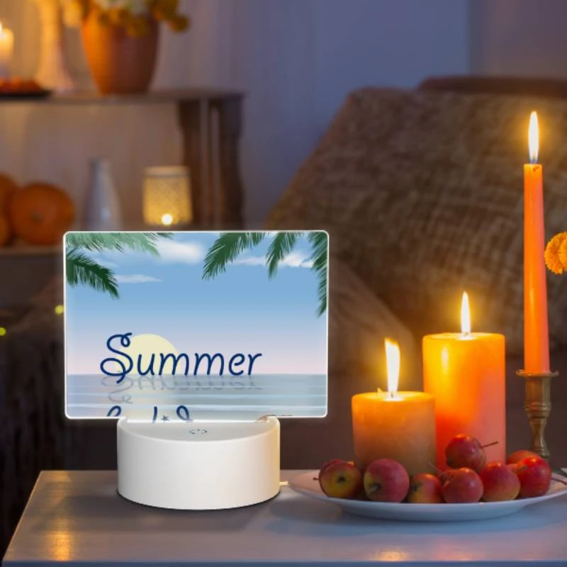 Rectangular Acrylic Night Light, A beautiful beach scene with a shell and a palm tree. Rectangular Acrylic Night Light, A Beautiful Beach Scene With A Shell And A Palm Tree. -Pattern Diy Shop b4d6243d7533f5c151808aa54f85341425a0b05b
