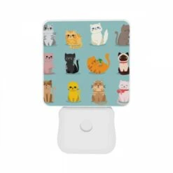 Night Light Set Of 2, A Collection Of Cats In Various Colors And Poses. -Pattern Diy Shop b590d82380fa9a59f27971c0d5d53dde8158cb61