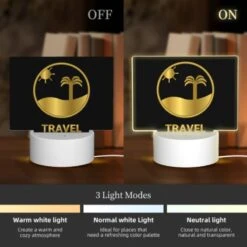 Rectangular Acrylic Night Light, A Logo For A Travel Company. -Pattern Diy Shop b7104e43c9e03ebc975b03c626ff3678a4d3aa08