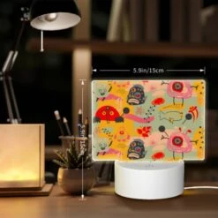 Rectangular Acrylic Night Light, A Colorful And Whimsical Pattern Featuring A Variety Of Animals And Objects. -Pattern Diy Shop b74a680ce99b1aa29927f0fbd38040cd916e3c2a