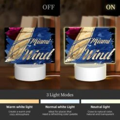 Rectangular Acrylic Night Light, A Painting Of A Sailboat With The Words "Miami Wind Surfing" Written On It. 2 Rectangular Acrylic Night Light, A Painting Of A Sailboat With The Words "Miami Wind Surfing" Written On It. -Pattern Diy Shop b90eb82239b4b76bdce7278ddeba608b0fb30b42