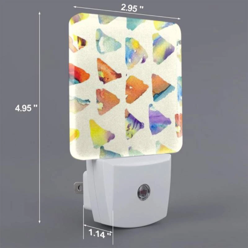 Night Light Set of 2, A collection of colorful triangles. Night Light Set Of 2, A Collection Of Colorful Triangles. -Pattern Diy Shop b96ac59bce42543fc0170c3dd03f1ad6433363b8