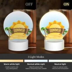 Round Acrylic Night Light, A Cartoon Sun With The Words "Summer" Written On It. -Pattern Diy Shop b9bec5d98572608943006a98e2a54337ef752af4