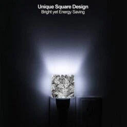 Night Light Set Of 2, A Black And White Image Of A Leafy Plant With A Pattern Of Dots. -Pattern Diy Shop bb9497d85a440d93dd59bb19ec6e4d996a160bd9