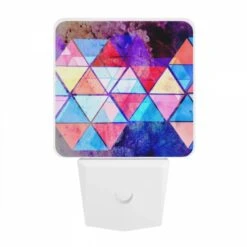 Night Light, A Colorful Triangular Pattern With A Blue Background. -Pattern Diy Shop bbbab120b2bc84b1f5df43945fc52f25b91bcb21