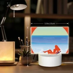 Rectangular Acrylic Night Light, A Woman Is Laying On A Beach Chair -Pattern Diy Shop bc47fef7e1de56c901a0c68850d52fd3f94e301b