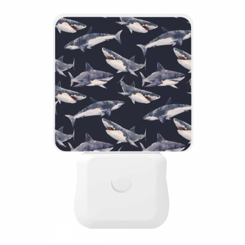 Night Light, A pattern of sharks on a blue background. Night Light, A Pattern Of Sharks On A Blue Background. -Pattern Diy Shop bea7382bf77c1ced620b18e6e6953ea2b45ffe3f 1