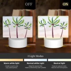 Rectangular Acrylic Night Light, Three Palm Trees Are Standing In The Sand. -Pattern Diy Shop c20722c59aeae1b8650b5bc67a62f9ed5014bd87