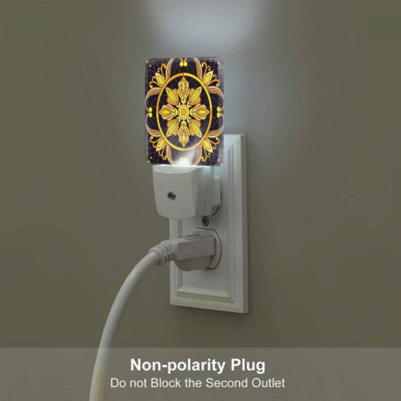 Night Light Set of 2, A colorful flower design with a yellow center. Night Light Set Of 2, A Colorful Flower Design With A Yellow Center. -Pattern Diy Shop c322796e8577888452f94f96444f87f8b67bdaf5