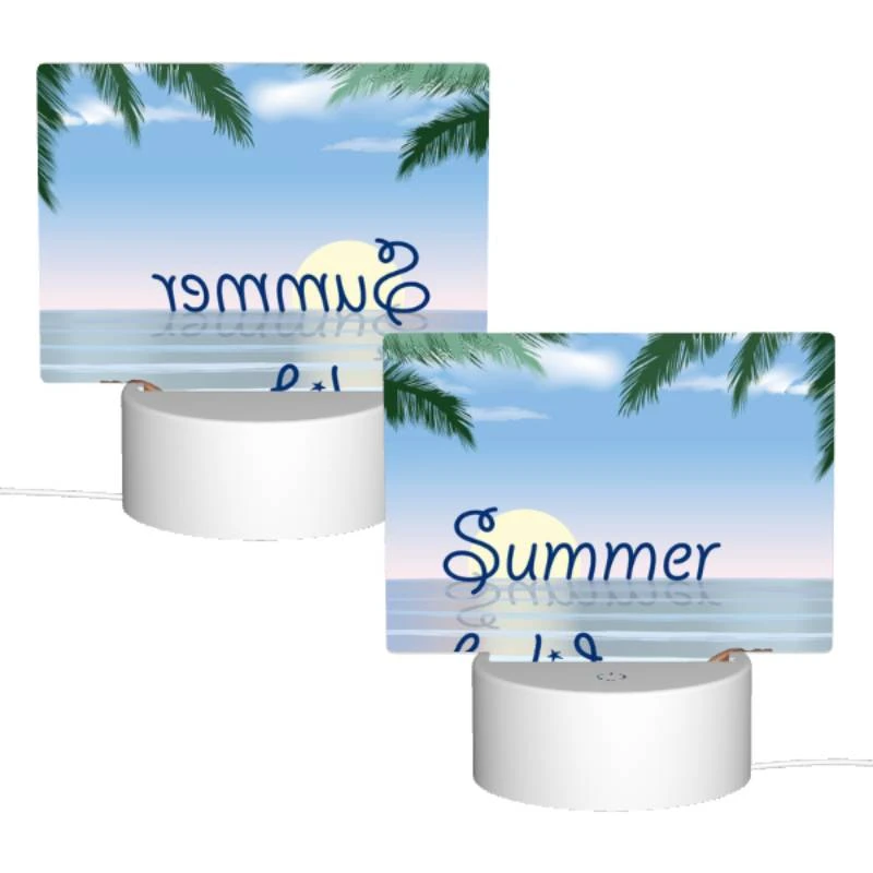 Rectangular Acrylic Night Light, A beautiful beach scene with a shell and a palm tree. Rectangular Acrylic Night Light, A Beautiful Beach Scene With A Shell And A Palm Tree. -Pattern Diy Shop c4e14bbbbf88d987d58d97095ebaf6e2bf3f5be6
