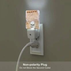 Night Light Set Of 2, A Skeleton Is Surrounded By Pumpkins And Spiders. -Pattern Diy Shop c6e5ad99a9a17051c00114a510dd76319047ecf2