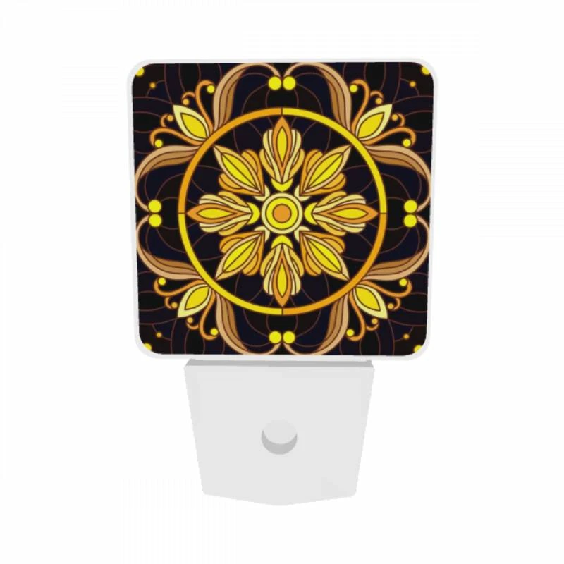 Night Light Set of 2, A colorful flower design with a yellow center. Night Light Set Of 2, A Colorful Flower Design With A Yellow Center. -Pattern Diy Shop c7f755b6acec90e68ff425f0149344744cad1796