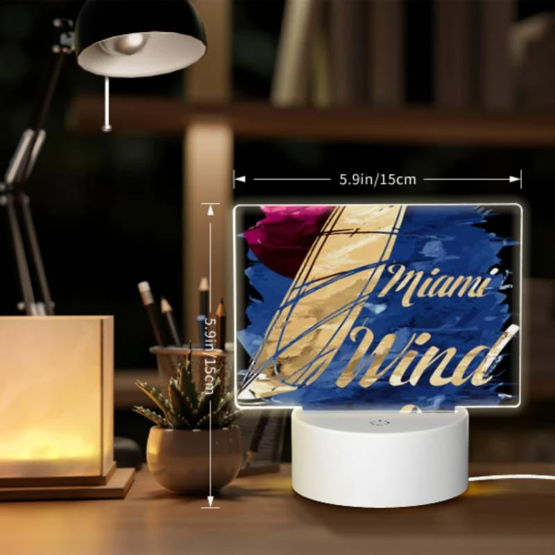 Rectangular Acrylic Night Light, A painting of a sailboat with the words "Miami Wind Surfing" written on it. Rectangular Acrylic Night Light, A Painting Of A Sailboat With The Words "Miami Wind Surfing" Written On It. -Pattern Diy Shop c7f918b0fe9ce3b168a6a574a9defbe0f3a1ed2c