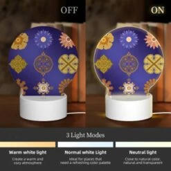Round Acrylic Night Light, A Collection Of Six Different Flower Designs. -Pattern Diy Shop c8892fb8389e328688675c3e5f7f6ee4fbf10396