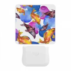 Night Light, A Painting Of Fish In A Blue And Pink Water. -Pattern Diy Shop ca7f7f6d2a77d360d074c8e4c5c0d0163522bd2c