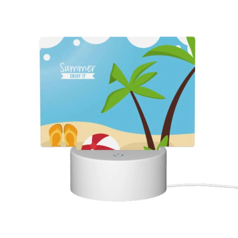 Rectangular Acrylic Night Light, A beach scene with a red and white ball Rectangular Acrylic Night Light, A Beach Scene With A Red And White Ball -Pattern Diy Shop ce4505bb282d4ec9224024d0a585069c616689df