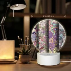 Round Acrylic Night Light, Three Colorful And Intricate Designs Are Displayed Side By Side. -Pattern Diy Shop ce9f0153dd1ad89e821521c33f060a905447dcb7