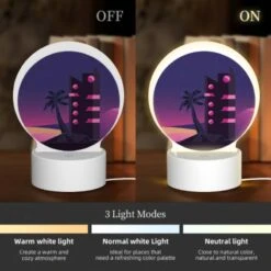Round Acrylic Night Light, A Tall Building With A Pink And Black Color Scheme Is Lit Up At Night. -Pattern Diy Shop ceeeffffc987768a687e5f53c128bf057bf763ce