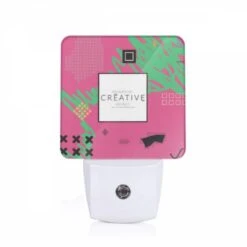 Night Light, A Pink Background With A White Word "Creative" On It.