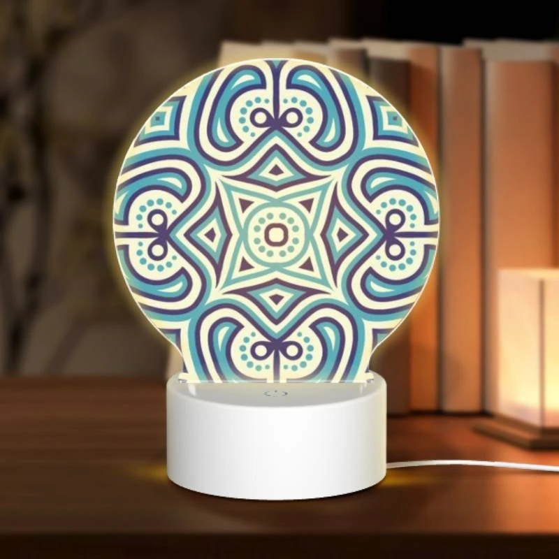 Round Acrylic Night Light, A blue and white patterned design. Round Acrylic Night Light, A Blue And White Patterned Design. -Pattern Diy Shop cfb31d325dfd28b113c85b673f2c47e0d5d0eef2