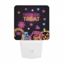 Night Light, A Neon Sign That Says "trick Or Treat" With A Pumpkin And A Skull. 7 Night Light, A Neon Sign That Says "trick Or Treat" With A Pumpkin And A Skull. -Pattern Diy Shop d1a038d47b73892ae979276d071e37b6bb2511ee