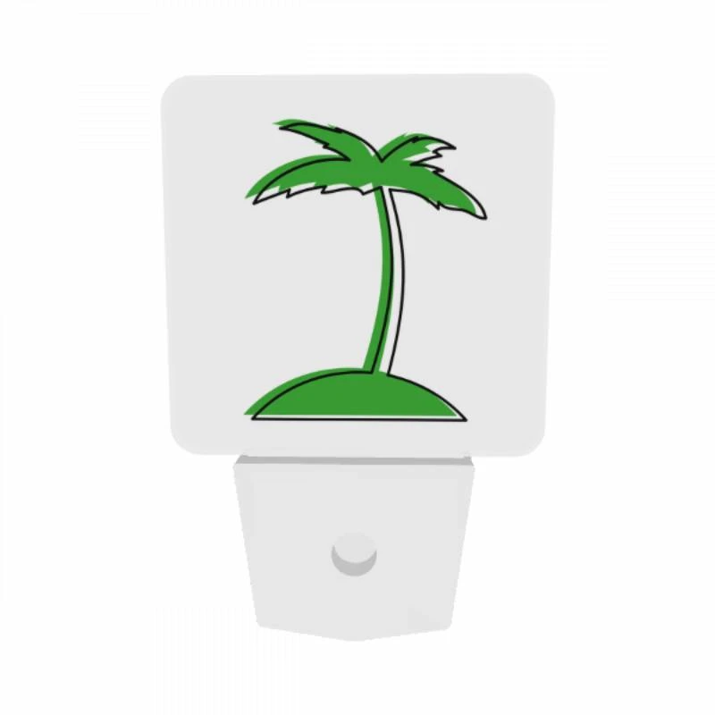 Night Light Set of 2, A green palm tree with a white background. Night Light Set Of 2, A Green Palm Tree With A White Background. -Pattern Diy Shop d2279e115204c602fe202ea69dd4819854e1cc70