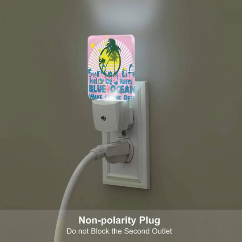 Night Light Set of 2, A pink and blue surfing poster with a big wave. Night Light Set Of 2, A Pink And Blue Surfing Poster With A Big Wave. -Pattern Diy Shop d3fd9b8da2f354b6791c29f8ff72f3420d6c5e27