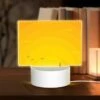 Rectangular Acrylic Night Light, A Boat Is Sailing On The Water With A Beautiful Sunset In The Background.