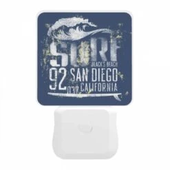 Night Light, A Surfboard With The Words "92 San Diego" Written On It. -Pattern Diy Shop d6fb417a91e926593f82631e492211bb77c05f6a