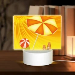 Rectangular Acrylic Night Light, A Sunny Day With A Yellow Umbrella