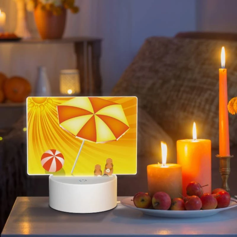 Rectangular Acrylic Night Light, A sunny day with a yellow umbrella Rectangular Acrylic Night Light, A Sunny Day With A Yellow Umbrella -Pattern Diy Shop d9ffe366b191d32c3468ef3fdb88c6f8f33416e1