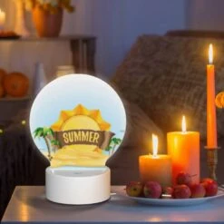 Round Acrylic Night Light, A Cartoon Sun With The Words "Summer" Written On It. -Pattern Diy Shop da0476f41229d20925859c22ecd1d0fb821b8534