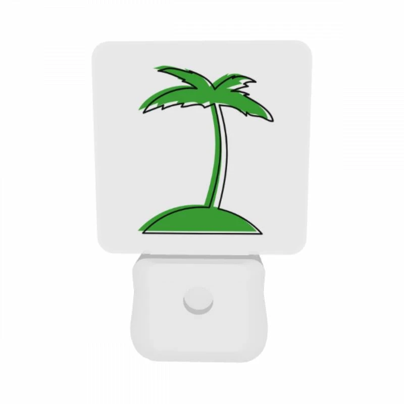 Night Light Set of 2, A green palm tree with a white background. Night Light Set Of 2, A Green Palm Tree With A White Background. -Pattern Diy Shop dd37ab477c8319fec6dc34878427ec5bdcb183b0