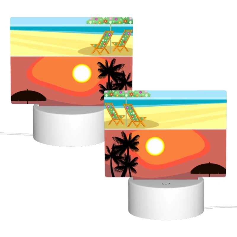 Rectangular Acrylic Night Light, A beach scene with a sunset Rectangular Acrylic Night Light, A Beach Scene With A Sunset -Pattern Diy Shop dd3c8bac90e9f37f3e1122a1329aab8b92ff7624