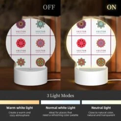 Round Acrylic Night Light, A Collection Of Colorful Geometric Shapes. -Pattern Diy Shop de126604e5ea935882a42ebbac78e21d5faa8da1