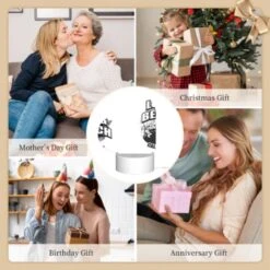 Love Acrylic Night Light, A Black And White Image Of A Beach With The Words "Long Beach" Written On It. -Pattern Diy Shop de6ed482d7269bafc5ffbbb78aee314fee292cf4