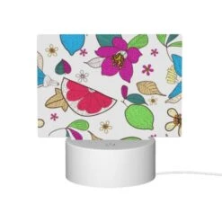 Rectangular Acrylic Night Light, A Colorful Floral Pattern With Leaves And Flowers. -Pattern Diy Shop e0b9f30dcf346cda4d9b43238eab9b956ded64ba